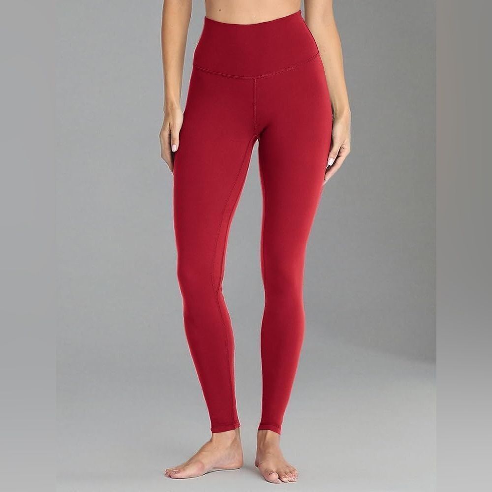 Colorfulkoala Women's Buttery Soft High Rise Leggings Cherry Red Size XS